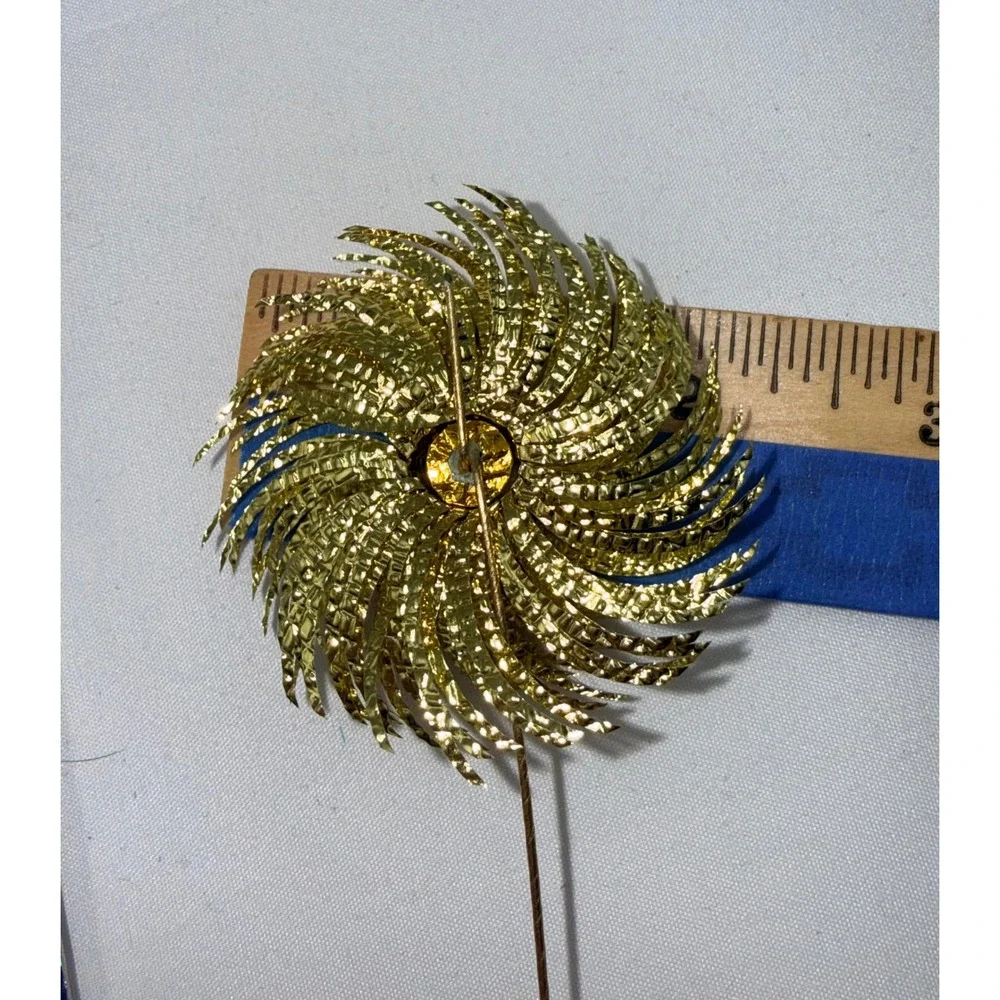 Unbranded Floral Picks Gold Metallic Sunburst Mirror Lot 5pc